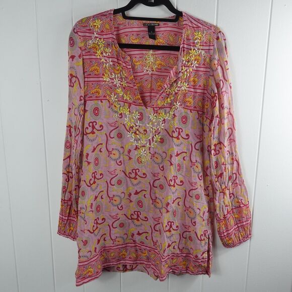 Lucky Brand Tops - Lucky Brand Womens Embroidered Tunic Blouse Medium